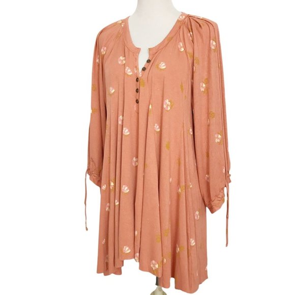 Free People/ We The Free Winter Sun Tunic Floral Print Cinnamon Combo XS NWT - Picture 1 of 14